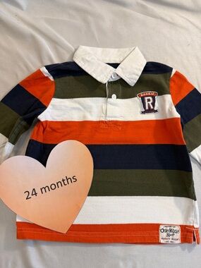 OshKosh B'gosh - 24 months Kids long sleeve Polo with Bold Stripes